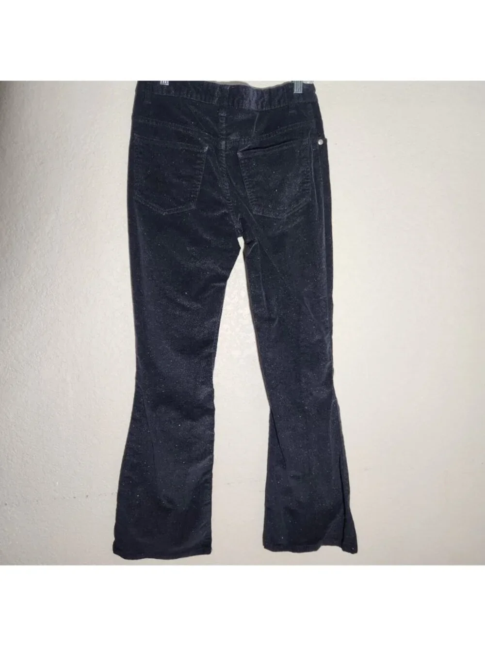 Arizona Jean Co Hipster Black Glitter Flared Pants Womens Size 3 Cotton Blend